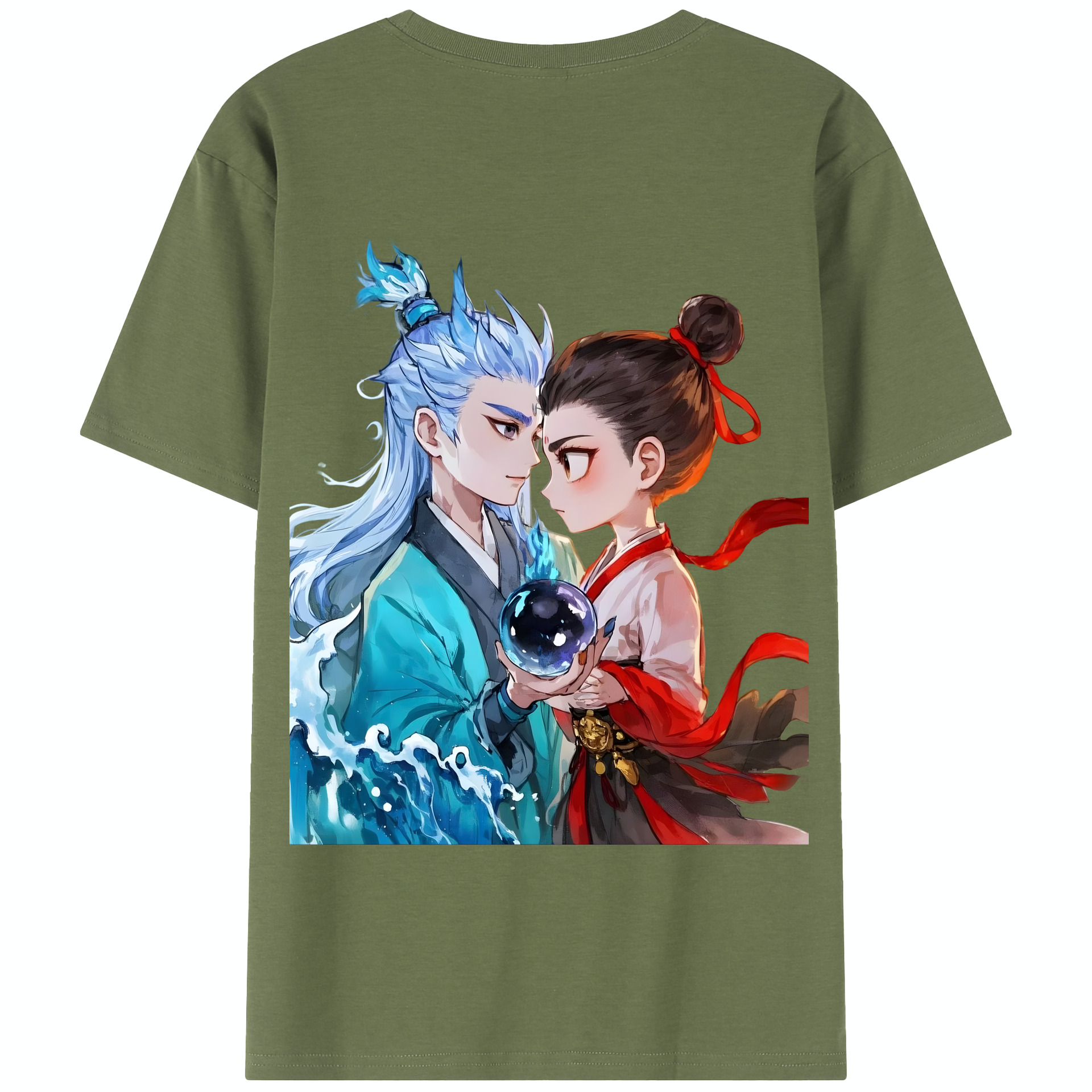 （画像用） Ne Zha 2 ナタ 魔童の大暴れ 綿100％半袖Tシャツ（背面プリント）